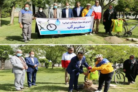 دوچرخه سوار بین المللی ایرانی ، سفیر آب در استان مرکزی شد