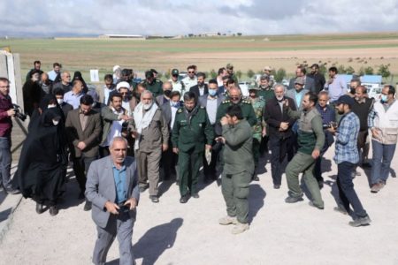 افتتاح پروژه مخزن ۴۰۰ هزار مترمکعبی و کانال ۵٫۷ کیلومتری انتقال آب کشاورزی روستای آقابابا استان قزوین