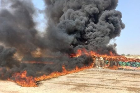 ۲۰ تن انواع مواد مخدر غیرقابل استحصال در استان هرمزگان امحا شد