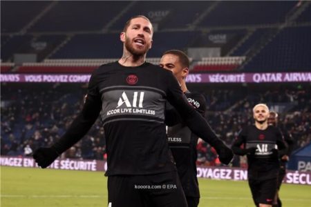 واکنش راموس بعد از زدن نخستین گل با پیراهن PSG