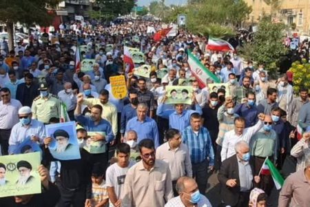 راهپیمایی مردم خوزستان در محکومیت جنایت تروریستی حرم شاهچراغ‌(ع)