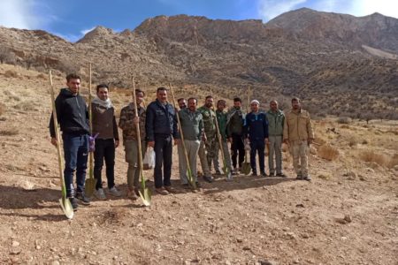 کاشت بذر بادام کوهی در چاه یار مهدی شهرستان سرچهان